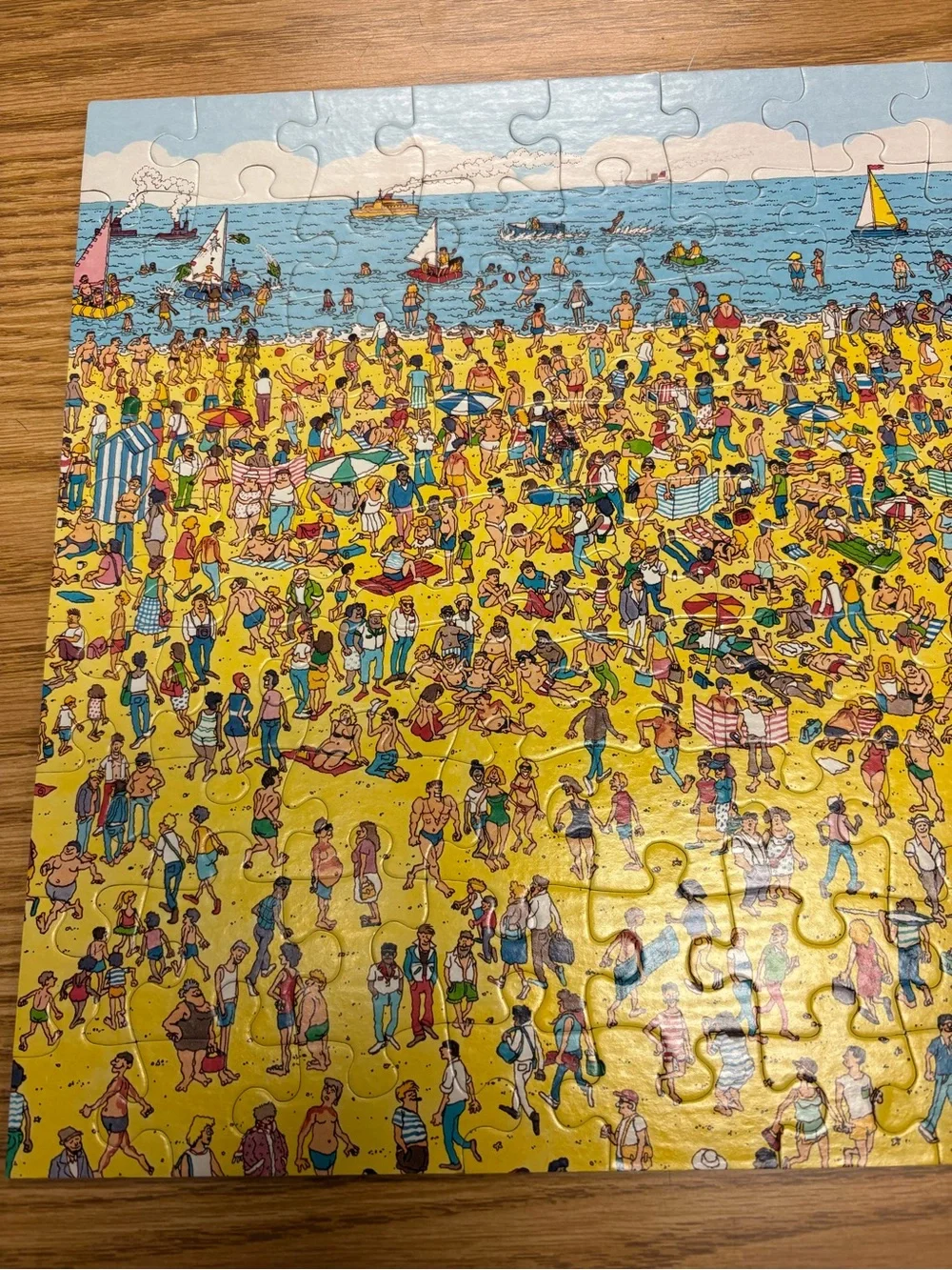 Vintage 1989 Where’s Waldo? On the Beach Jigsaw Puzzle #623 Complete 100 Pieces